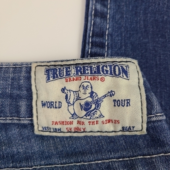 True religion Skinny Jeans Low Rise Flap Pocket Denim Medium Wash, Size 27 - Picture 9 of 16